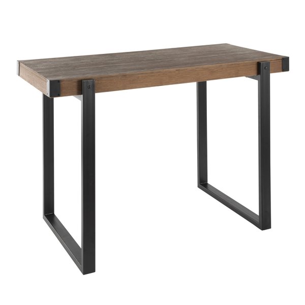 Lumisource Odessa Counter Table in Black Metal and Brown Bamboo T36-ODESA BK+BN